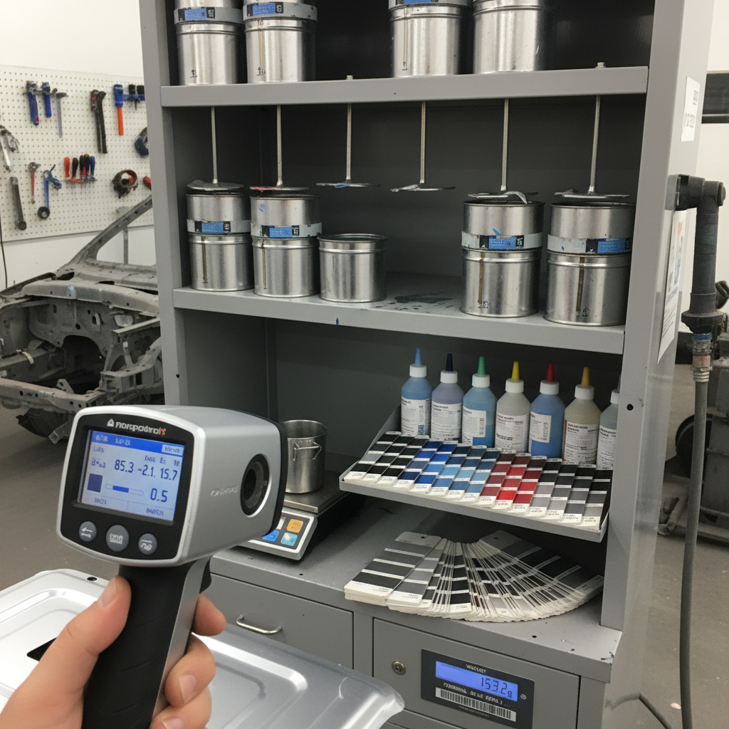 Spektralfotometer und Farbmischschrank – professionelle Ausstattung